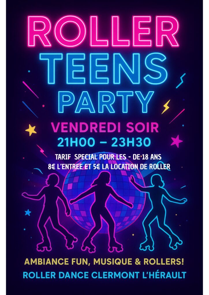 Roller Teens Party – Soirée spéciale le vendredi soir !